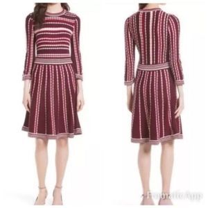 Kate Spade Striped Scalloped Sweater Dress